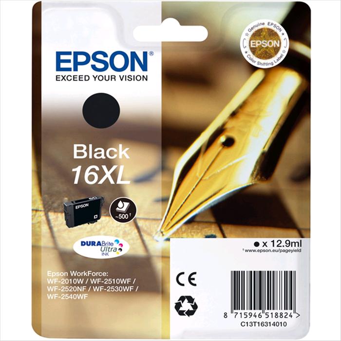 CARTUCCIA EPSON NERA XL  INK JET  T1631BK  (12,9ML) 16XL ORIGINALE