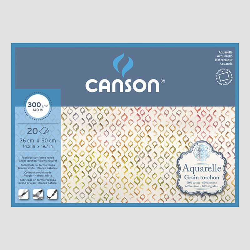 BLOCCO PER ACQUERELLO CANSON 23X31 300GR. 20FG.