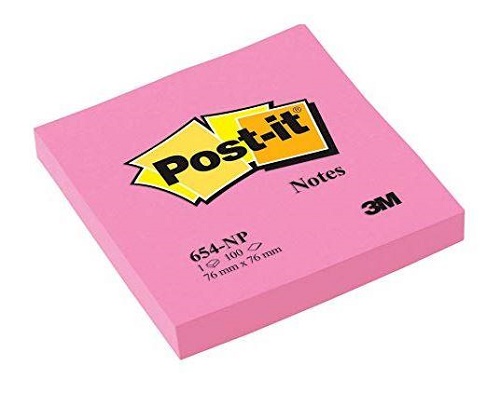 POST-IT ROSA NEON 654-NP MM. 76X76, 100 FG/BLOCCHETTO