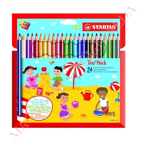 COLORI A PASTELLO STABILO TRIO MAXI (18 PZ) CON TEMPERINO