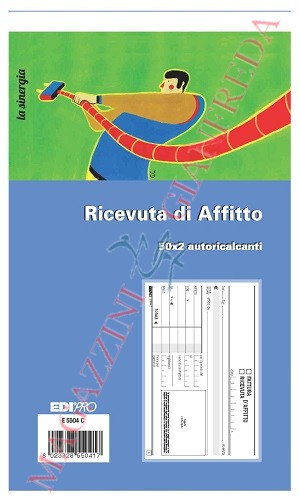 Blocco ricevute affitto - 50 pagine duplice copia autoricalcante - Nadir  Cancelleria